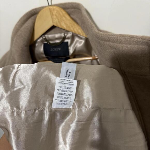 J.Crew Stadium Cloth Nello Gori Wool Blend Coat Beige Size 12 Outdoor Women’s - Picture 5 of 9
